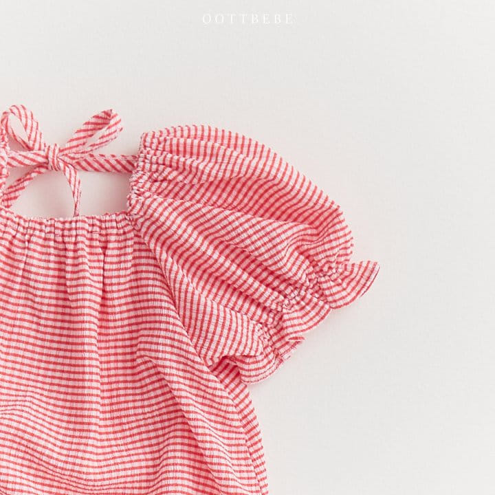 Oott Bebe - Korean Baby Fashion - #babyoutfit - Check Yoru Body Suit - 8