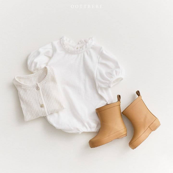 Oott Bebe - Korean Baby Fashion - #babywear - Eyelet Puff Body Suit - 7