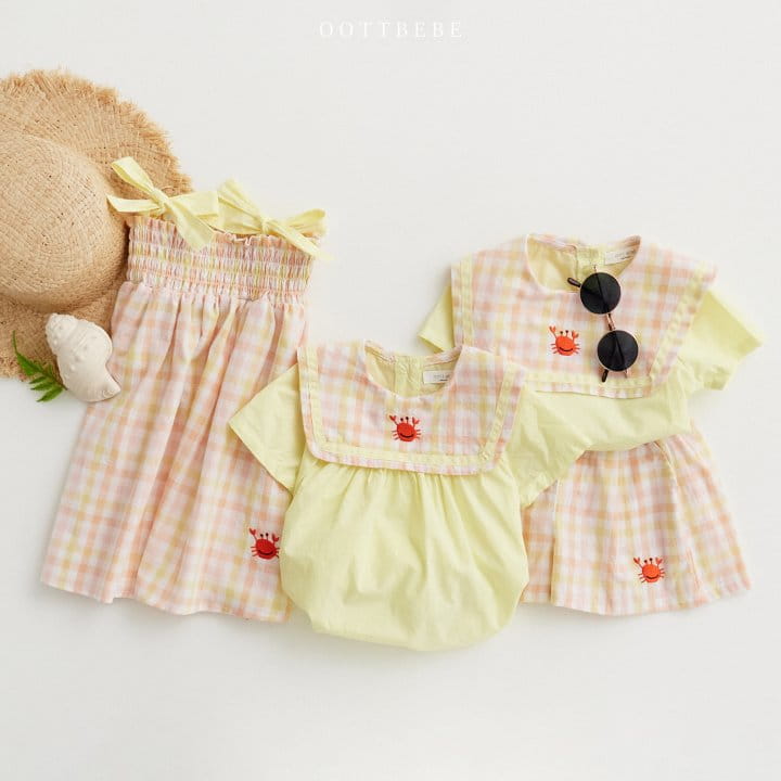 Oott Bebe - Korean Baby Fashion - #onlinebabyshop - Crap Collar Body Suit - 5