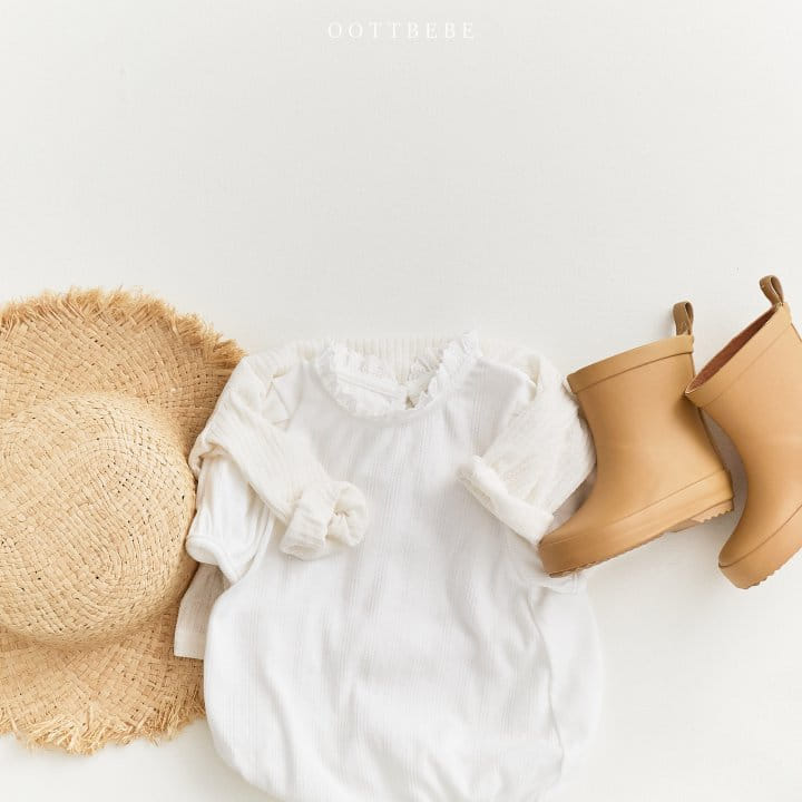 Oott Bebe - Korean Baby Fashion - #onlinebabyshop - Eyelet Puff Body Suit - 9