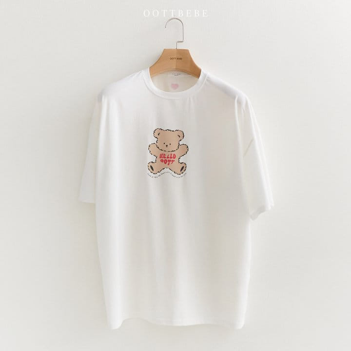 Oott Bebe - Korean Children Fashion - #Kfashion4kids - Adult Hello Oott Tee - 2