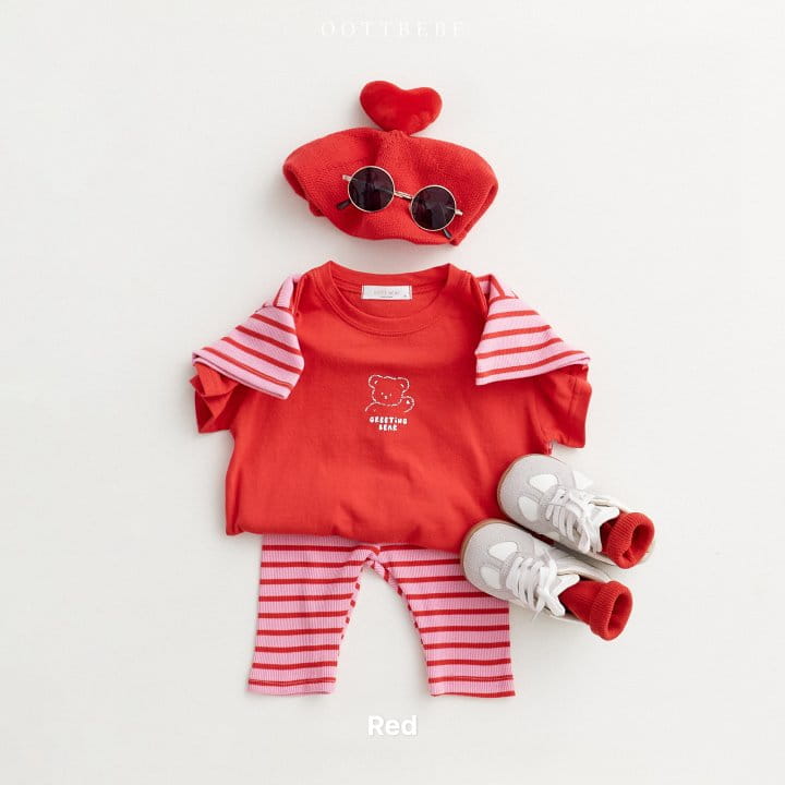 Oott Bebe - Korean Children Fashion - #Kfashion4kids - Greeting 1+1 Tee - 6