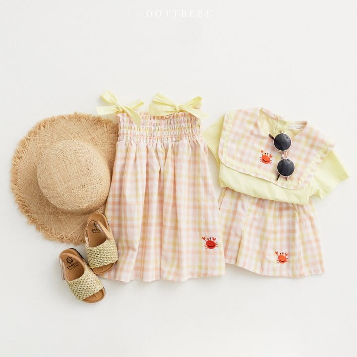 Oott Bebe - Korean Children Fashion - #childrensboutique - Crap Collar Top Bottom Set - 10