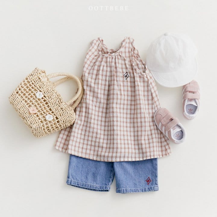 Oott Bebe - Korean Children Fashion - #childrensboutique - Shirring Sleeveless Long Blouse - 3