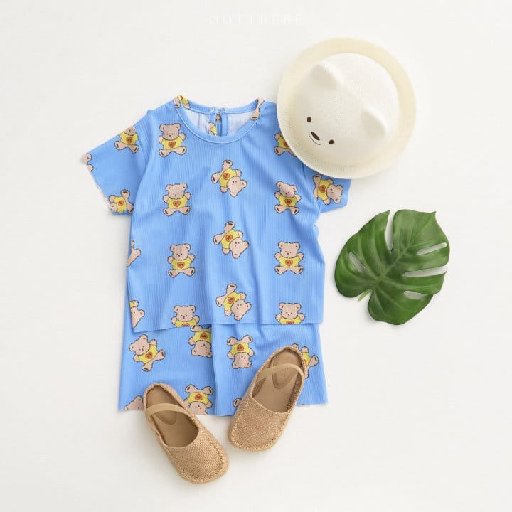 Oott Bebe - Korean Children Fashion - #designkidswear - Bear Pleats Top Bottom Set - 8