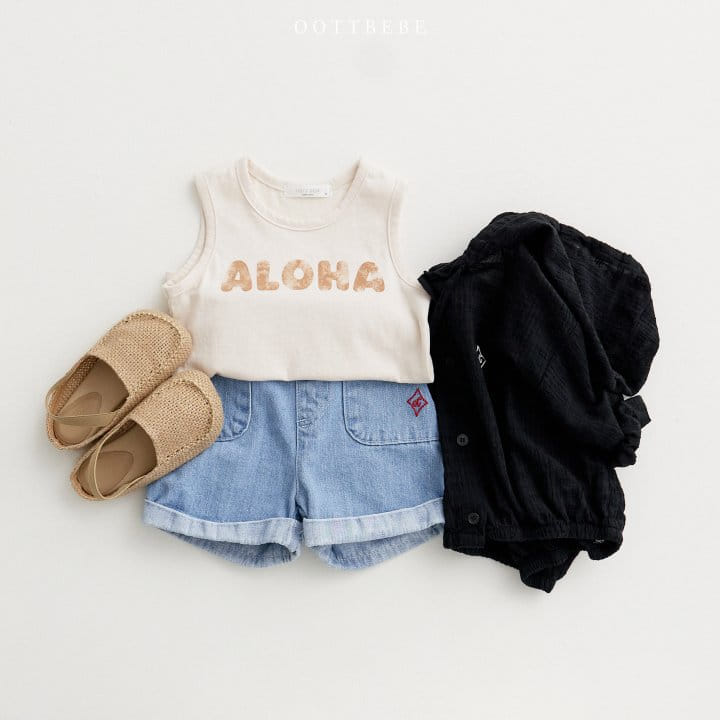 Oott Bebe - Korean Children Fashion - #kidsshorts - Mood Aroha Sleeveless Tee - 6
