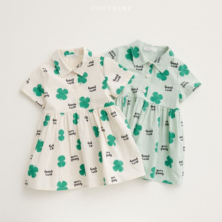 Oott Bebe - Korean Children Fashion - #kidsshorts - Clover Collar One-Piece