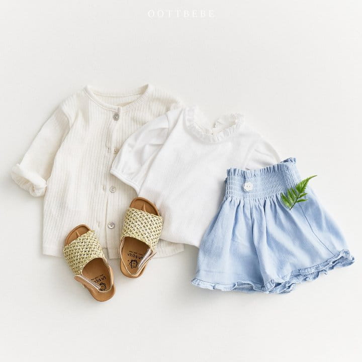 Oott Bebe - Korean Children Fashion - #kidsshorts - Eyelet Puff Tee - 4