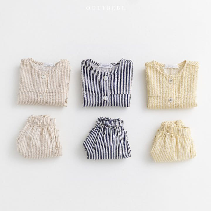 Oott Bebe - Korean Children Fashion - #kidzfashiontrend - Muse Jijimi Top Bottom Set - 10