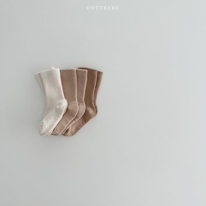 Oott Bebe - Korean Children Fashion - #kidzfashiontrend - Natural Socks Set - 5