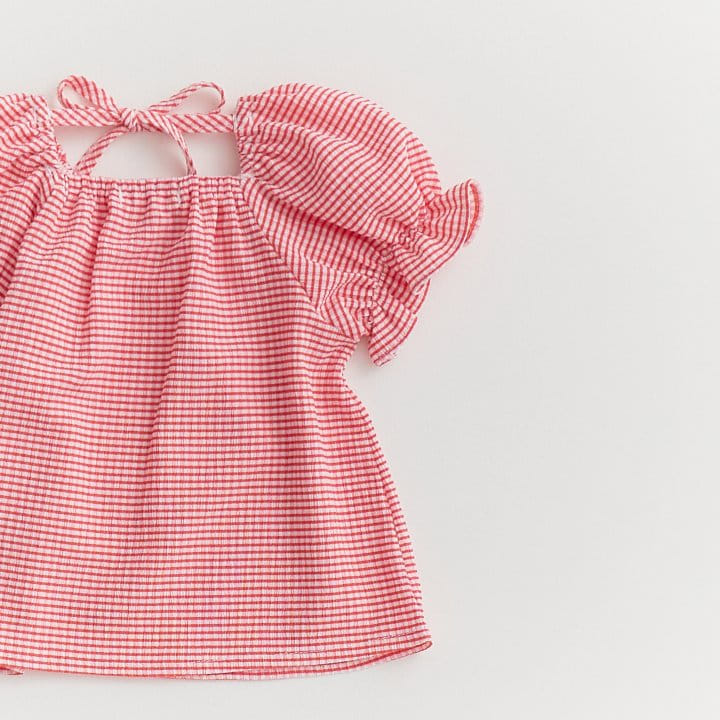 Oott Bebe - Korean Children Fashion - #littlefashionista - Check Yoru Top Bottom Set - 7