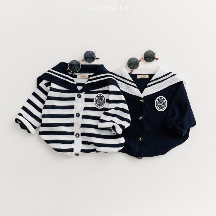 Oott Bebe - Korean Children Fashion - #littlefashionista - Summer Sailor Knit Cardigan