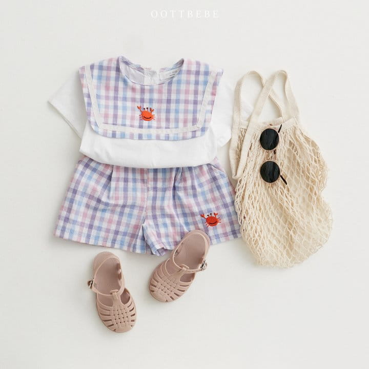 Oott Bebe - Korean Children Fashion - #magicofchildhood - Crap Collar Top Bottom Set - 3