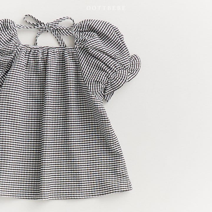 Oott Bebe - Korean Children Fashion - #minifashionista - Check Yoru Top Bottom Set - 9