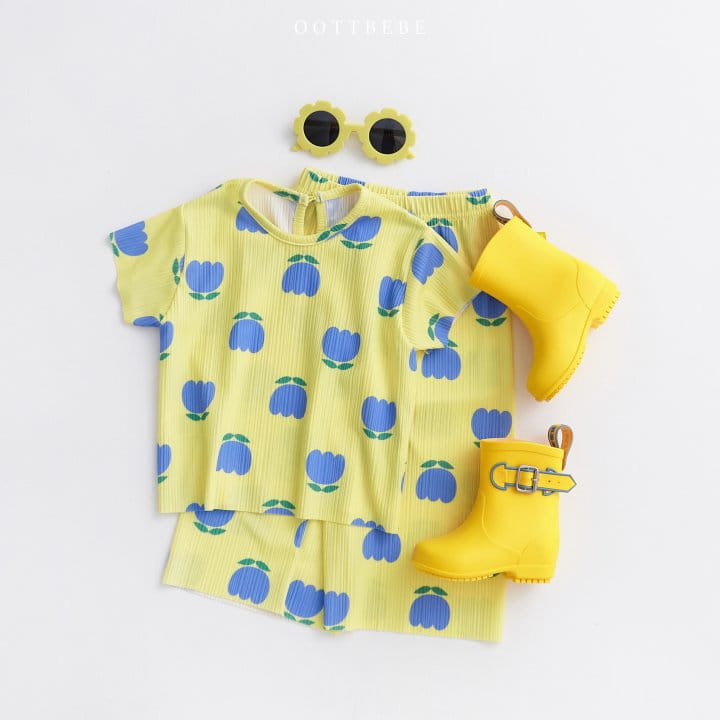 Oott Bebe - Korean Children Fashion - #minifashionista - Tulip Pleats Top Bottom Set - 6