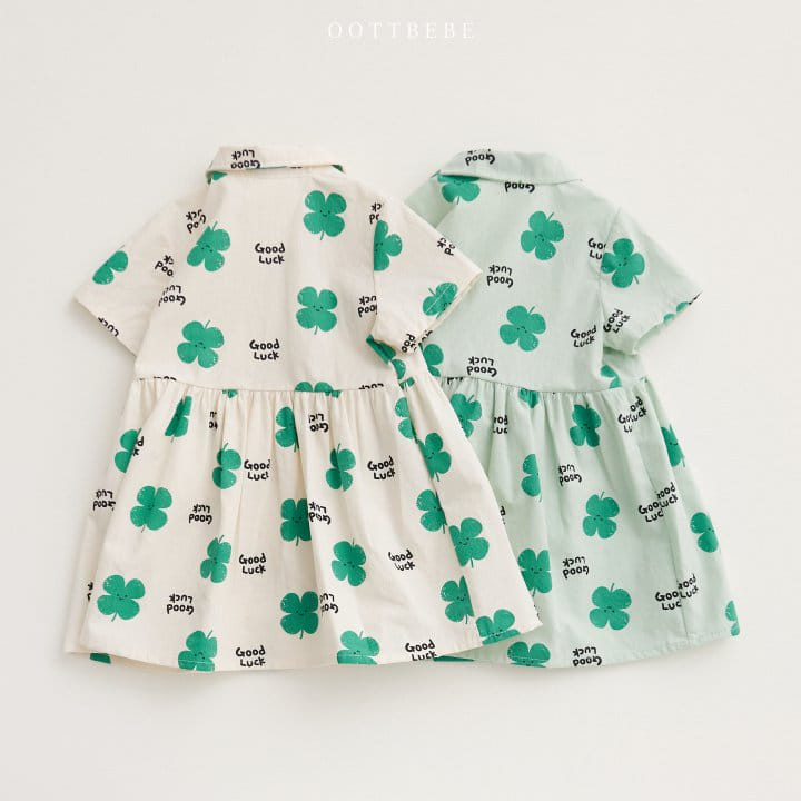 Oott Bebe - Korean Children Fashion - #minifashionista - Clover Collar One-Piece - 7