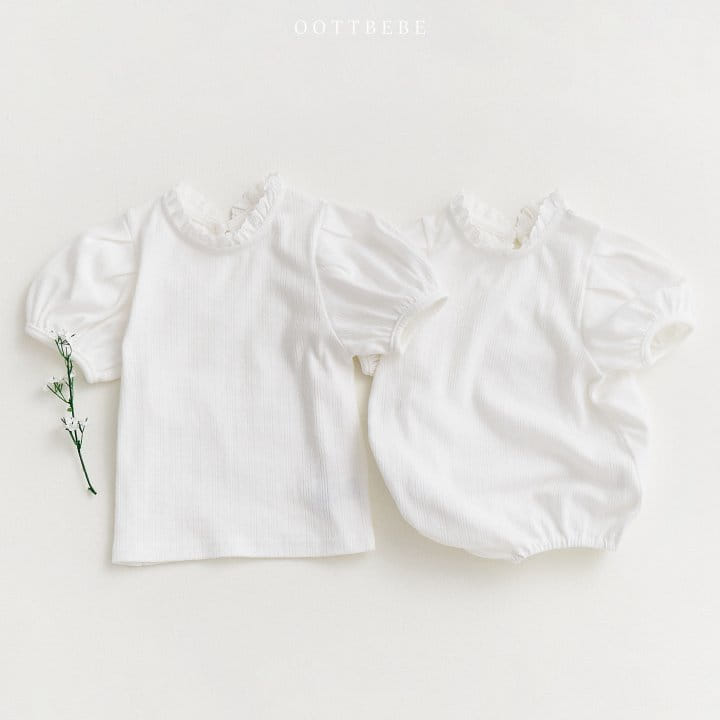 Oott Bebe - Korean Children Fashion - #prettylittlegirls - Eyelet Puff Tee - 10