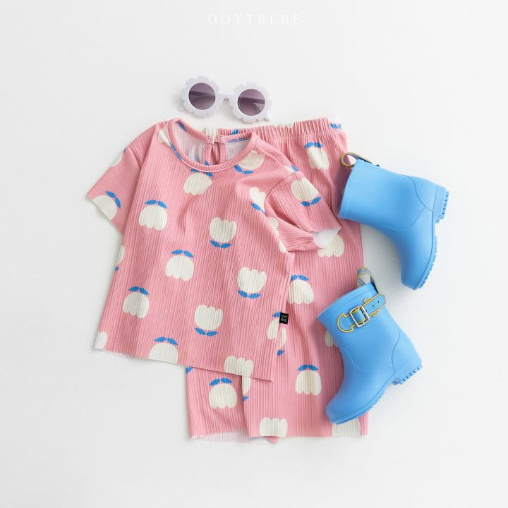 Oott Bebe - Korean Children Fashion - #prettylittlegirls - Tulip Pleats Top Bottom Set - 7