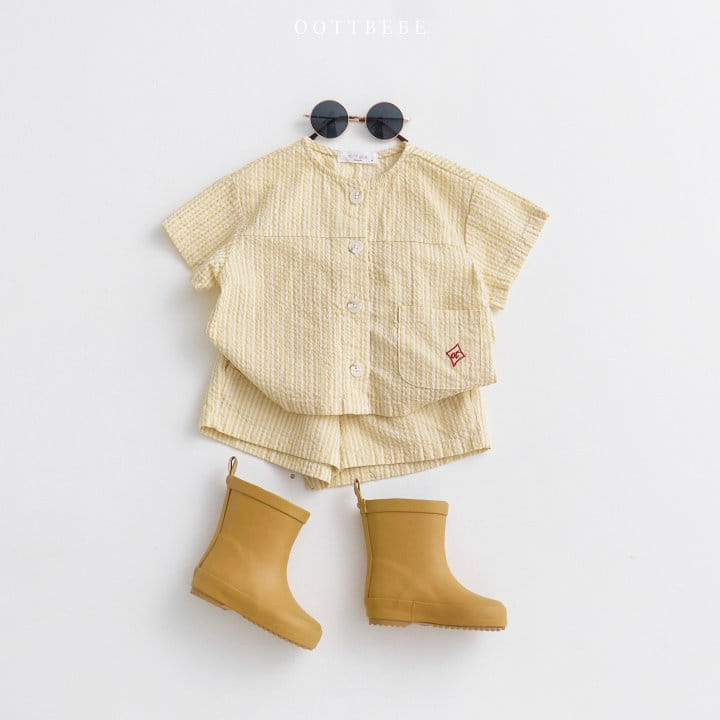 Oott Bebe - Korean Children Fashion - #stylishchildhood - Muse Jijimi Top Bottom Set - 2