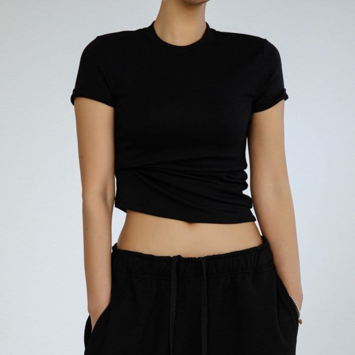 Paper Moon - Korean Women Fashion - #momslook - Ribbed Slim Crewneck Basic T Shirt - 9