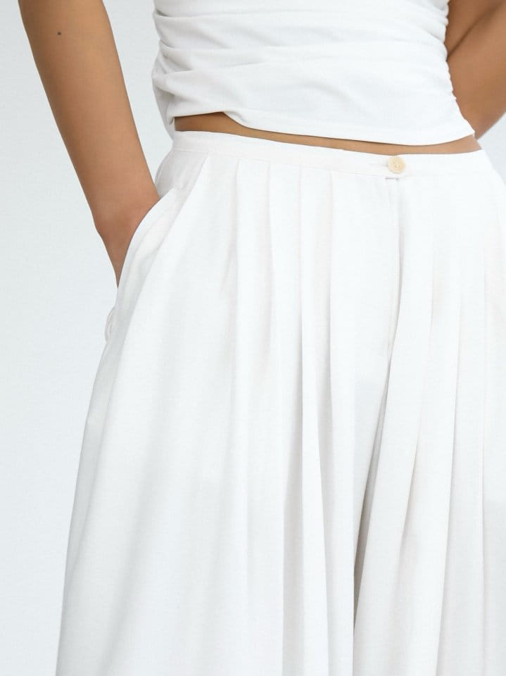 Paper Moon - Korean Women Fashion - #momslook - Bamboo Pleated Pin Tuck Wide Trousers