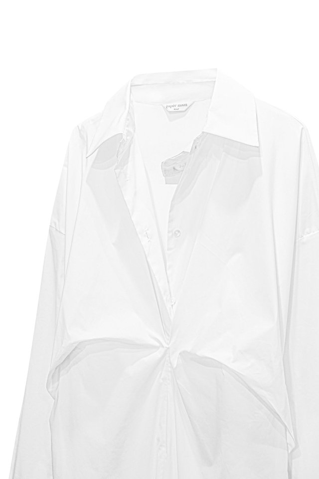 Paper Moon - Korean Women Fashion - #momslook - Front Gathered Oversized Shirt Dress - 9
