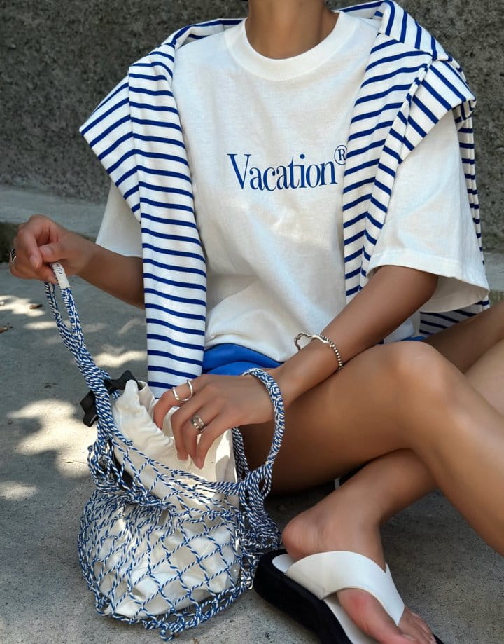Paper Moon - Korean Women Fashion - #momslook - VACATION Print Pigment Tshirt