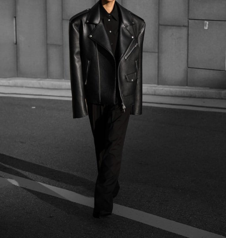 Paper Moon - Korean Women Fashion - #momslook - Oversized Chunky Zipped Vegan L Bike Jacket - 6