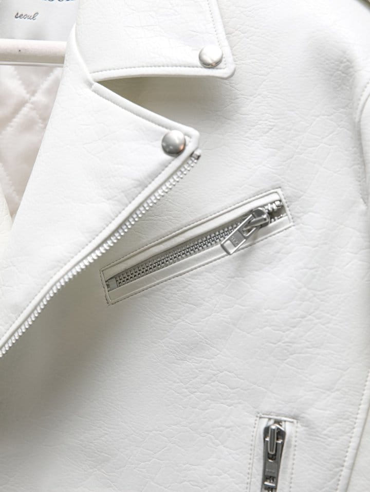 Paper Moon - Korean Women Fashion - #momslook - Oversized Vegan L Cropped Chunky Biker Jacket - 11