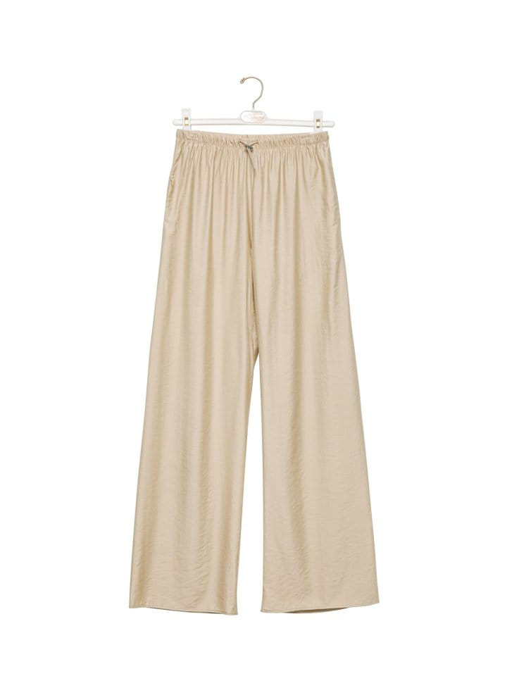 Paper Moon - Korean Women Fashion - #momslook - Banded Cozy Wide Trousers - 8