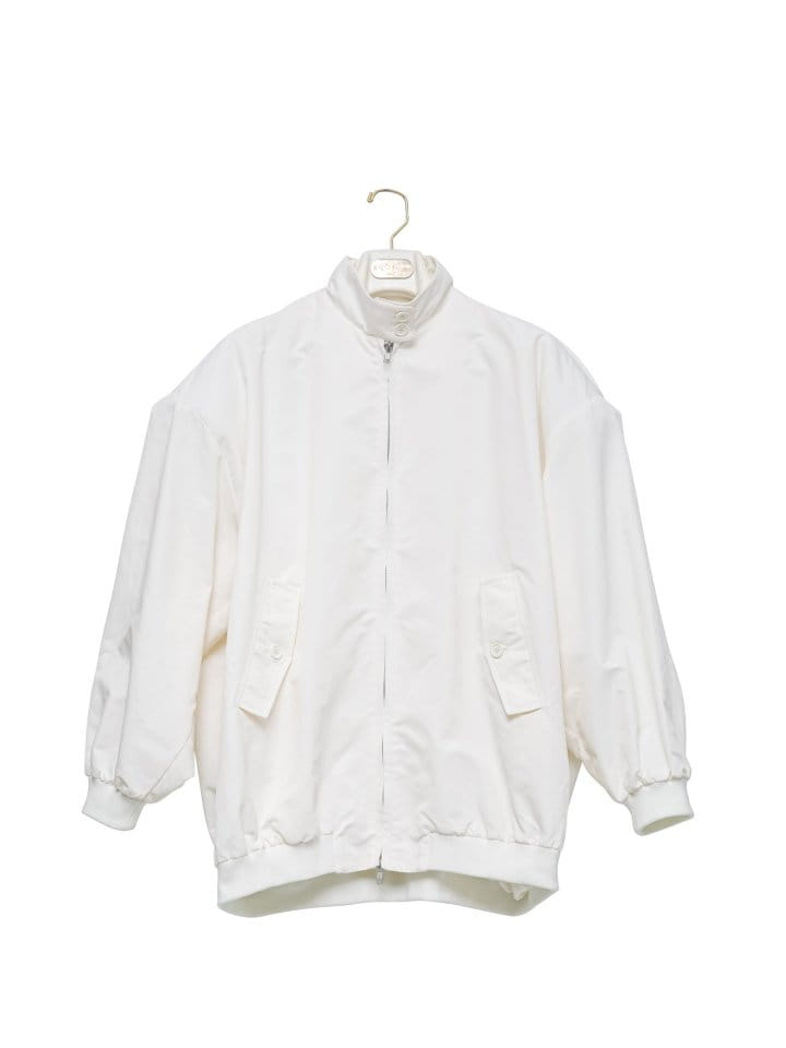 Paper Moon - Korean Women Fashion - #momslook - Oversized Shoulder Padded Baracuta Harrington Jacket - 5