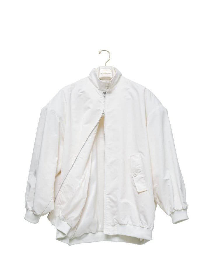 Paper Moon - Korean Women Fashion - #momslook - Oversized Shoulder Padded Baracuta Harrington Jacket - 7