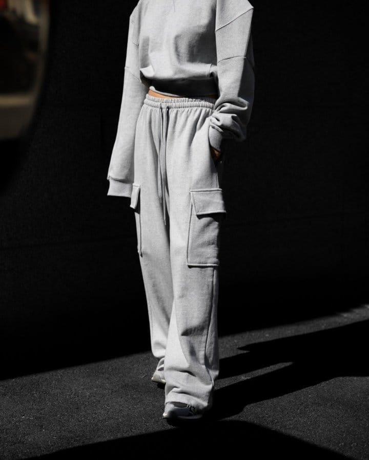 Paper Moon - Korean Women Fashion - #momslook - Cargo Pocket Wide Sweat Pants