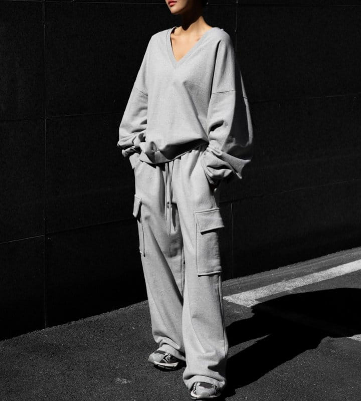 Paper Moon - Korean Women Fashion - #momslook - Cargo Pocket Wide Sweat Pants - 3