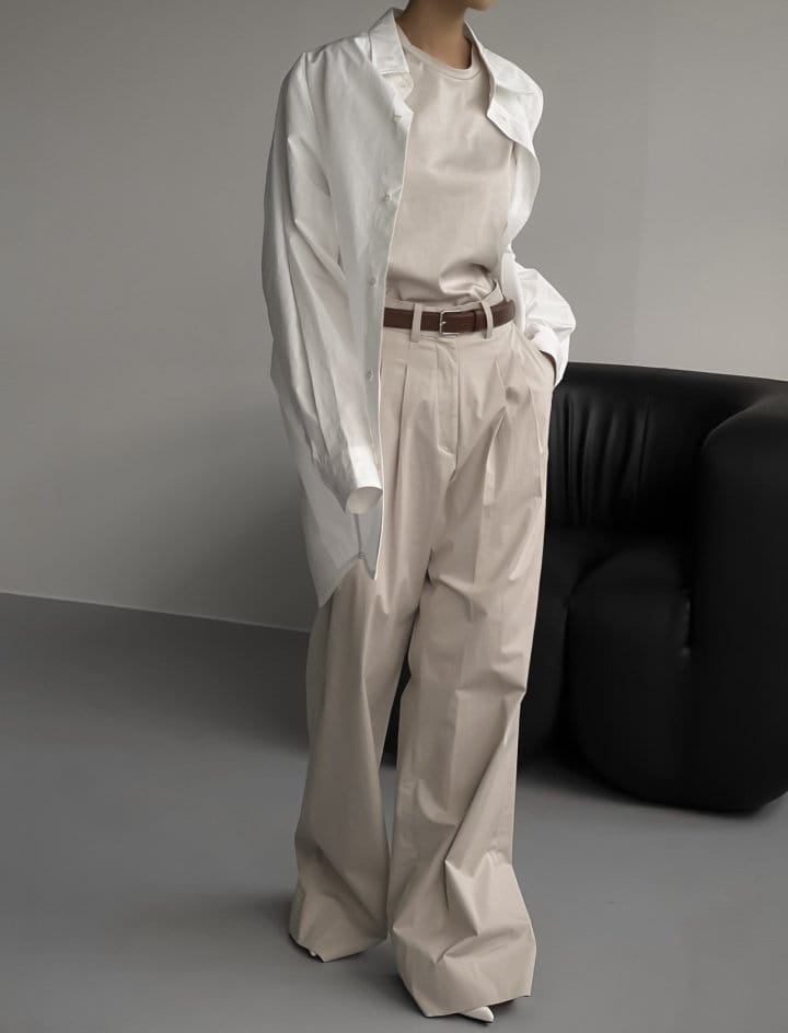 Paper Moon - Korean Women Fashion - #thelittlethings - C Two Pin Tuck Wide Trousers - 5