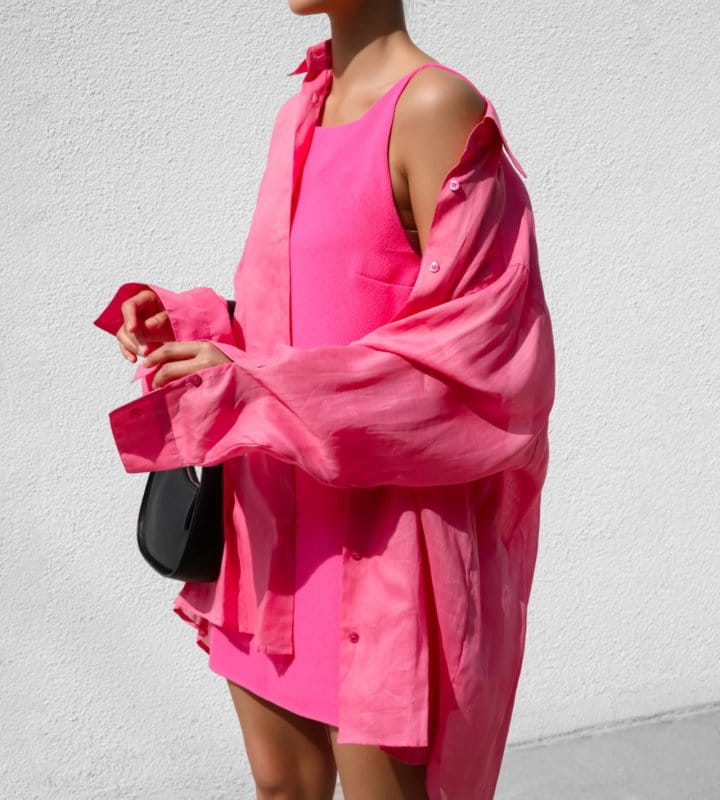 Paper Moon - Korean Women Fashion - #womensfashion - Vivid Oversized Linen Button Down Shirt - 8