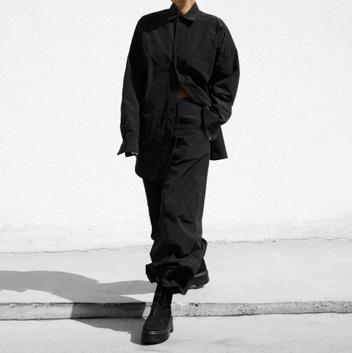 Paper Moon - Korean Women Fashion - #womensfashion - Wrinkle C Fabric Oversized Drawstring  Trousers - 10