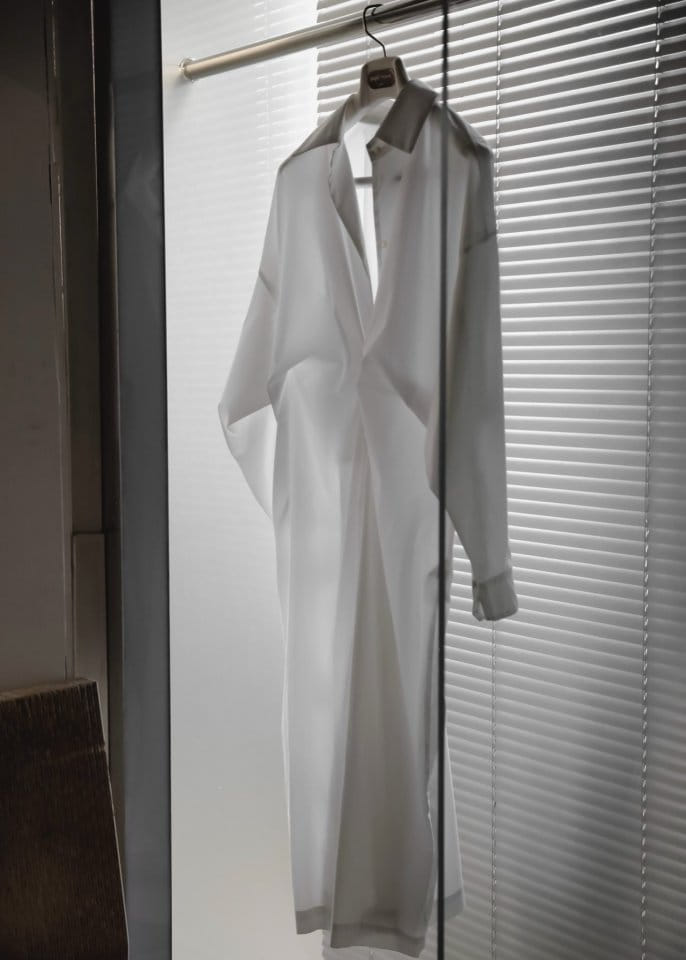 Paper Moon - Korean Women Fashion - #momslook - Front Gathered Oversized Shirt Dress - 4