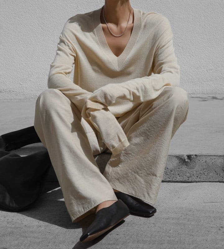 Paper Moon - Korean Women Fashion - #womensfashion - Banded Cozy Wide Trousers - 7