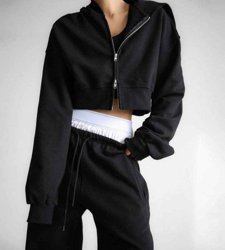 Paper Moon - Korean Women Fashion - #momslook - Stringless Cropped Two Way Full Zipped Up Hoody - 4