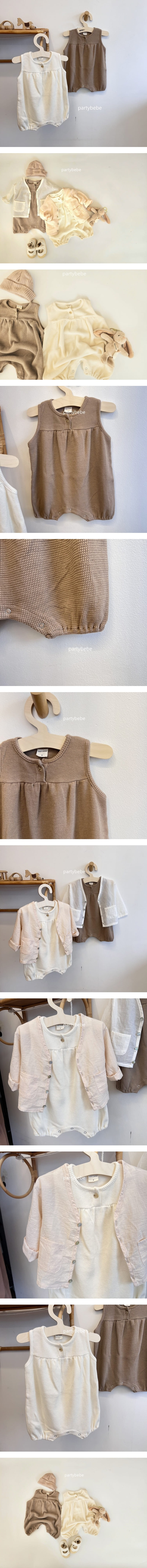 Party Kids - Korean Baby Fashion - #babyfever - Waffle Body Suit - 2