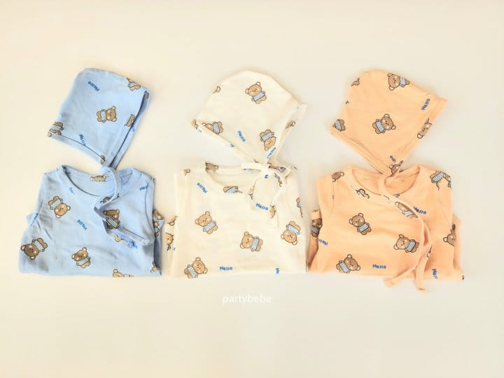 Party Kids - Korean Baby Fashion - #babygirlfashion - Hello Bear Body Suit Set