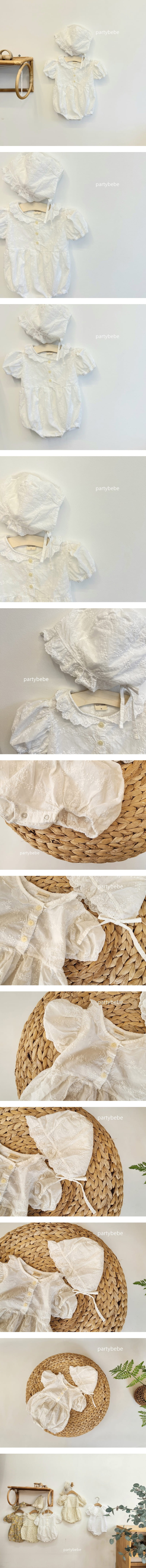 Party Kids - Korean Baby Fashion - #babyoutfit - Lace  Body Suit Set  - 2