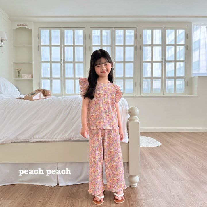 Peach peach - Korean Children Fashion - #designkidswear - Peony Pleats Top Bottom Set