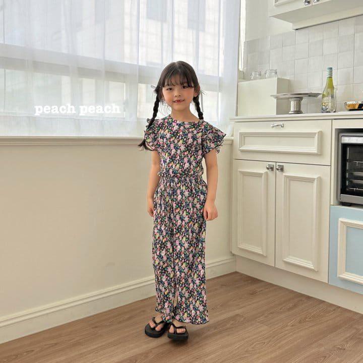 Peach peach - Korean Children Fashion - #prettylittlegirls - Peony Pleats Top Bottom Set - 11