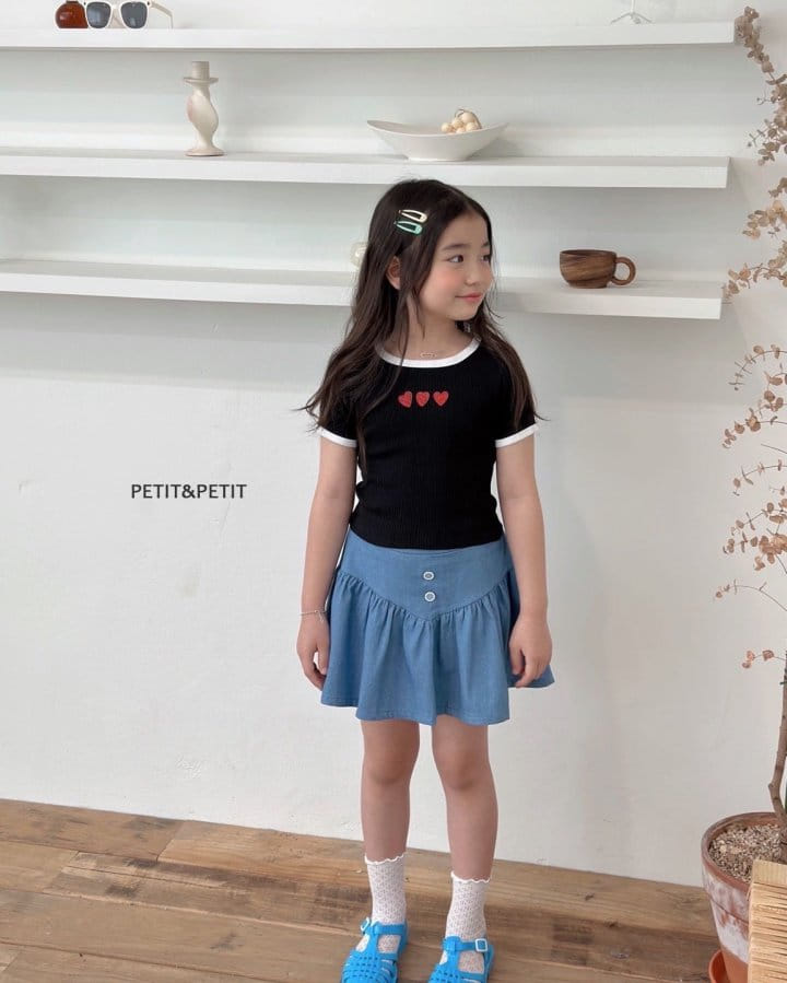 Petit & Petit - Korean Children Fashion - #toddlerclothing - Heart Crop Tee - 10