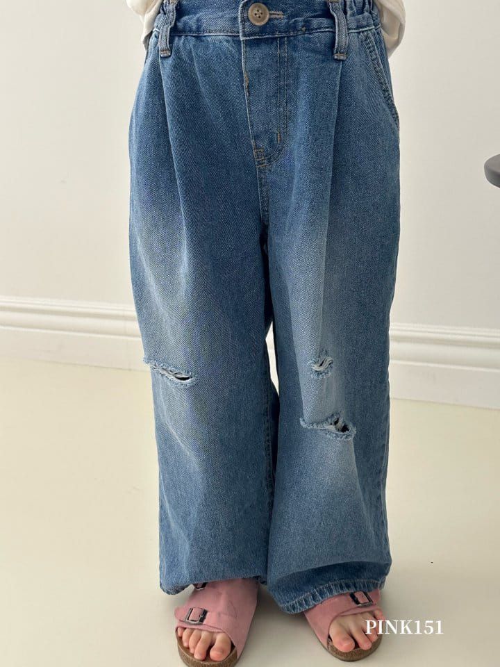 Pink151 - Korean Children Fashion - #littlefashionista - City Vintage Denim Pants - 2