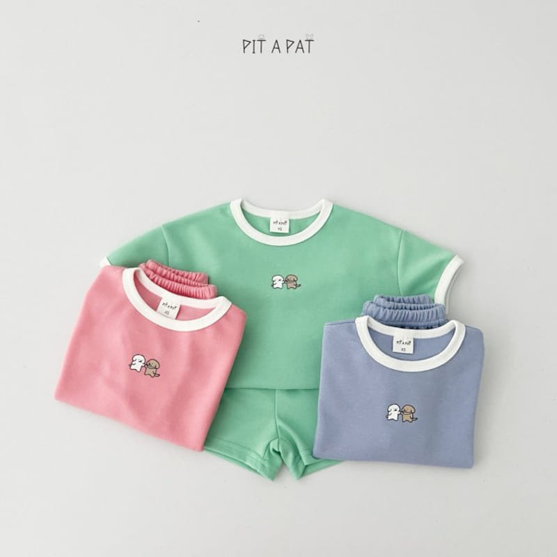 Pitapat - Korean Children Fashion - #littlefashionista - Puppy High Five Top Bottom Set - 5