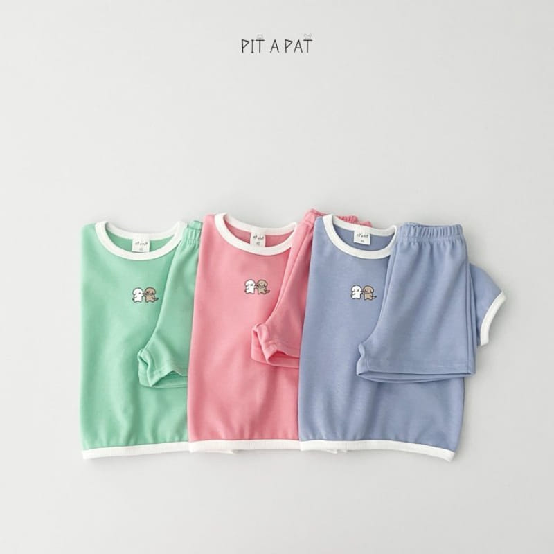 Pitapat - Korean Children Fashion - #magicofchildhood - Puppy High Five Top Bottom Set - 6
