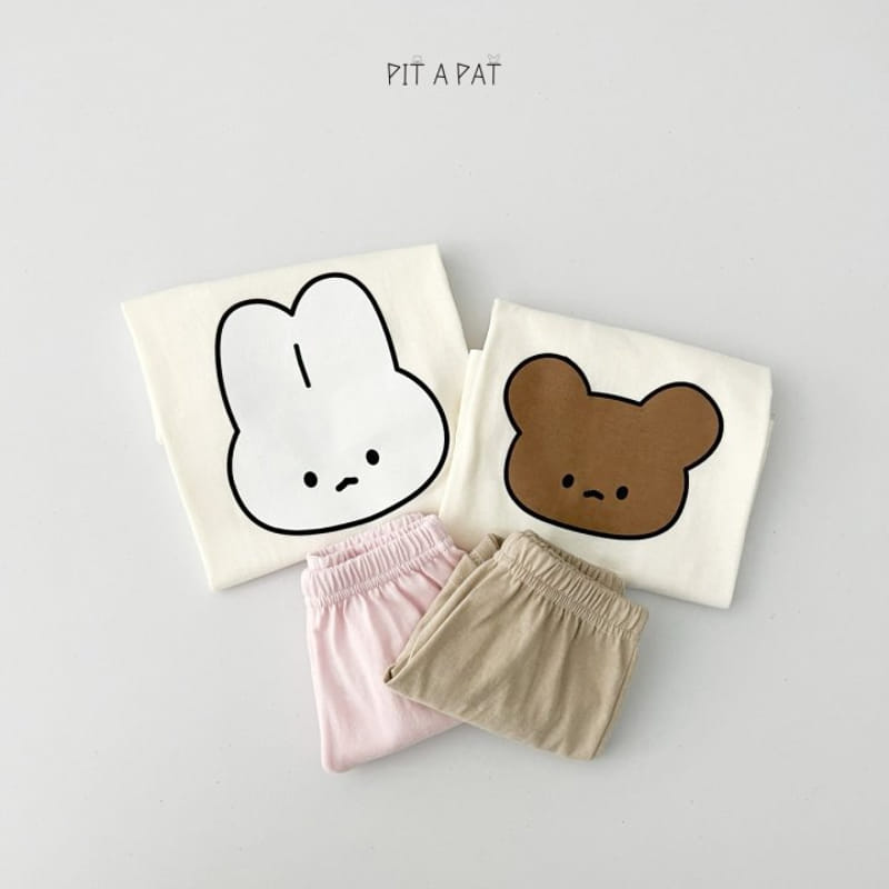 Pitapat - Korean Children Fashion - #todddlerfashion - Friend Summer Top Bottom Set - 3